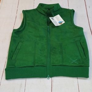 Moxie Mens Equestrian Suede Green Vest Large NWT